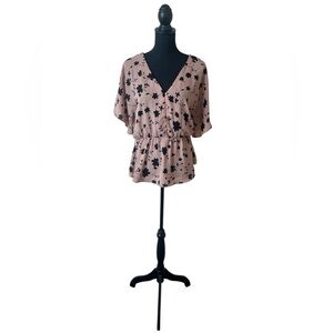 Sienna Sky Women's Blouse-Blush & Black-Size Large